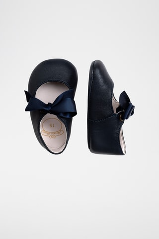 Leren Ballerina's - marineblauw