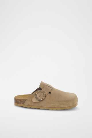 Sabot in pelle scamosciata - 
Beige