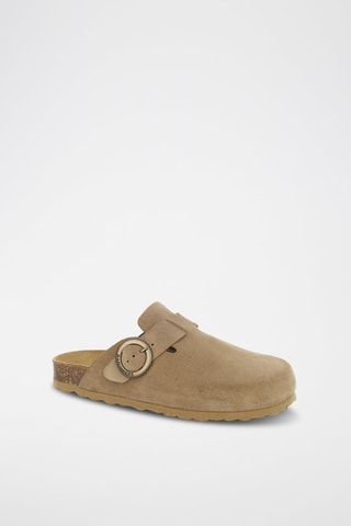 Sabot in pelle scamosciata - 
Beige