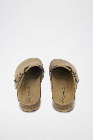 Sabot in pelle scamosciata - 
Beige