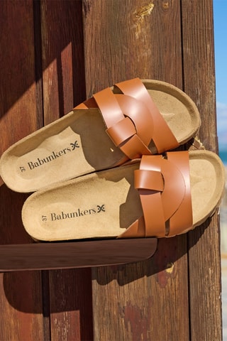 Ciabatte in pelle - Marrone