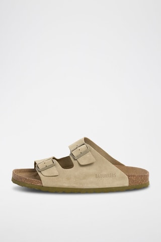 Ciabatte in pelle scamosciata - Taupe