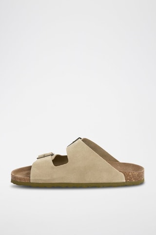 Ciabatte in pelle scamosciata - Taupe