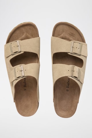 Ciabatte in pelle scamosciata - Taupe