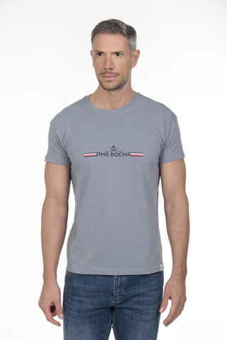2 T-shirts regular - Wit en blauw