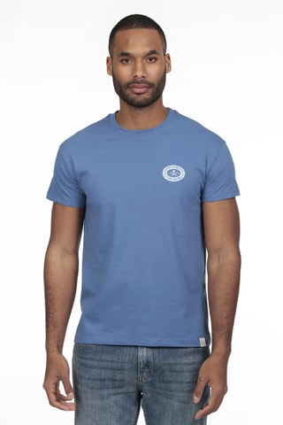 2 T-shirts regular - Wit en blauw