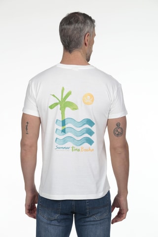 2 T-shirts regular - Wit en blauw