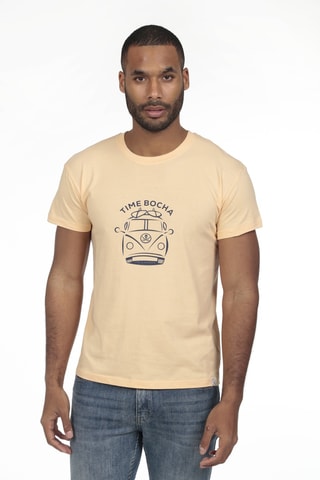 2 T-shirts regular - Wit en lichtgeel