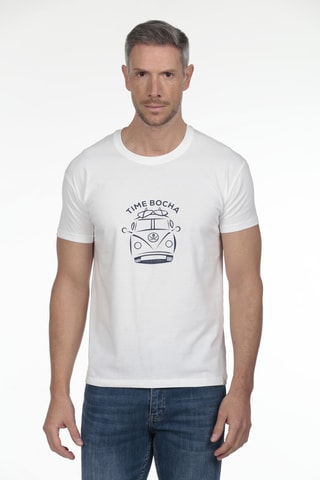 2 T-shirts regular - Wit en lichtgeel