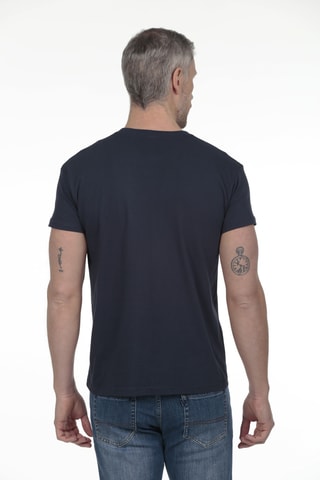2 T-shirts regular - Wit en marineblauw