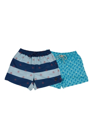 2 shorts de bain regular - Bleu clair et bleu marine
