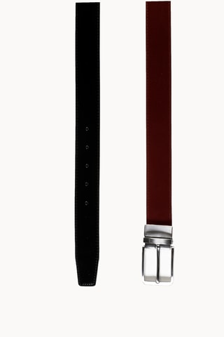 Cintura double face in pelle - Marrone