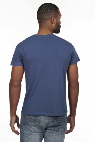 2 T-shirts regular - Blauw en koraalrood