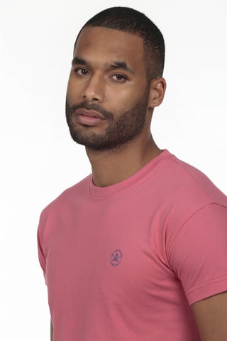 2 T-shirts regular - Blauw en koraalrood