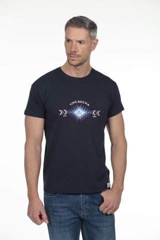 2 T-shirts regular - Marineblauw en groen