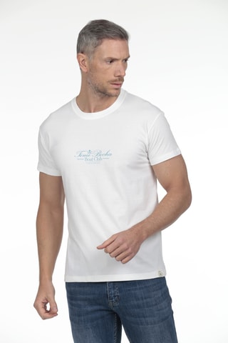 2 T-shirts regular - Wit en blauw