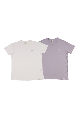 2 T-shirts regular - Wit en grijs