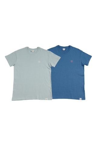 2 T-shirts regular - Blauw en lichtblauw