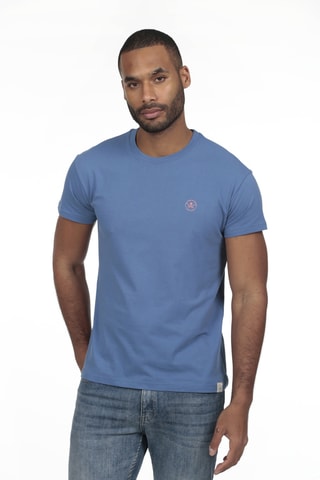 2 T-shirts regular - Blauw, grijs en lichtgeel