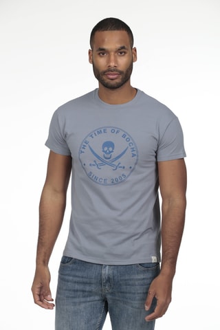 2 T-shirts regular - Wit en blauw
