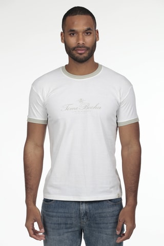2 T-shirts regular - Wit en blauw