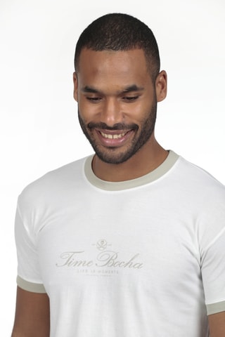 2 T-shirts regular - Wit en blauw