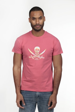 2 T-shirts regular - Marineblauw en koraalrood