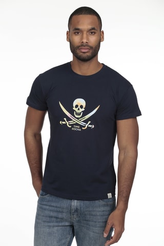 2 T-shirts regular - Marineblauw en koraalrood