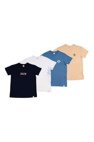 2 T-shirts regular - Marineblauw en wit