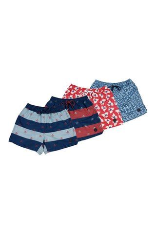2 shorts de bain regular - Ciel et rouge