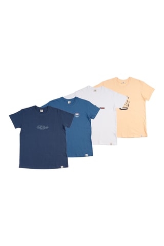 2 T-shirts regular - Blauw en wit