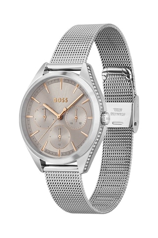 Reloj de cuarzo de acero - Plateado