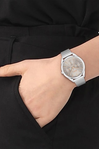 Reloj de cuarzo de acero - Plateado