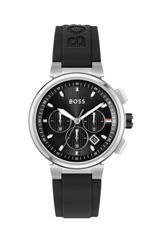 Reloj de cuarzo de silicona - Cronógrafo - Negro y plateado
