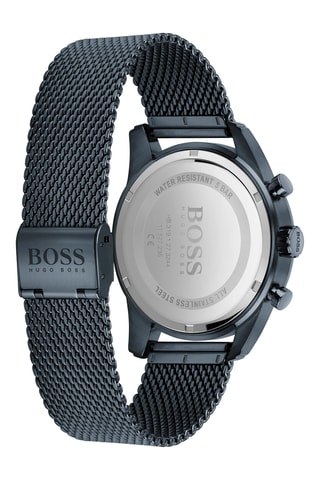 Reloj de cuarzo de acero - Cronógrafo - Azul grisáceo y azul oscuro
