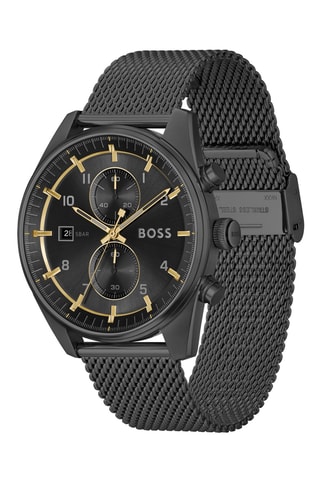 Reloj de cuarzo de acero - Cronógrafo - Negro