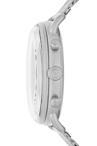 Reloj de cuarzo de acero - Cronógrafo - Plateado