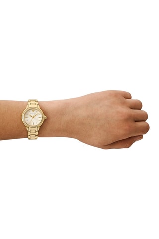 Reloj de cuarzo de acero - Dorado