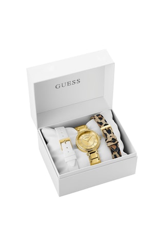 Estuche reloj de cuarzo de acero y 2 correas