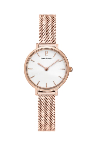 Reloj de cuarzo de acero - Rosa dorado y blanco