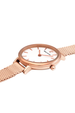 Reloj de cuarzo de acero - Rosa dorado y blanco