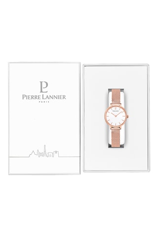 Reloj de cuarzo de acero - Rosa dorado y blanco