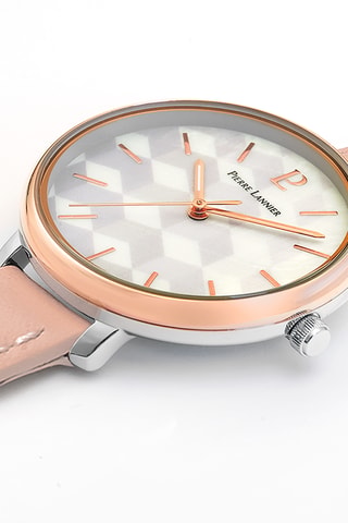 Reloj de cuarzo de piel - Rosa y rosa dorado