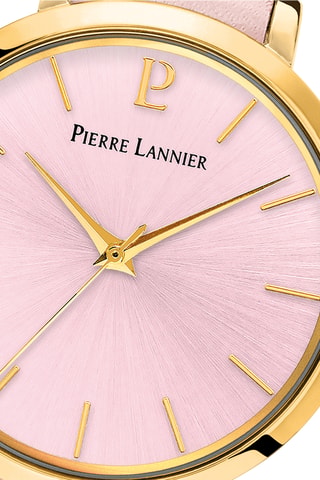Reloj de cuarzo de piel - Rosa y dorado