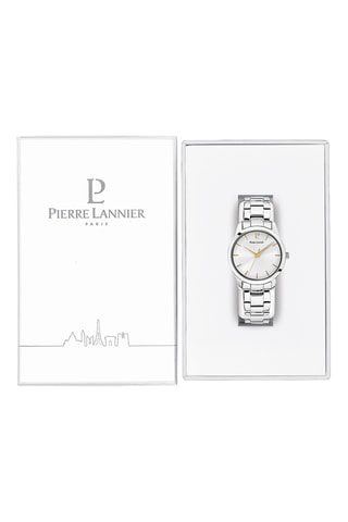 Reloj de cuarzo de acero - Plateado y blanco