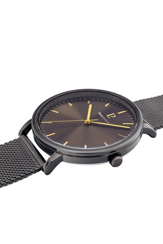 Reloj de cuarzo de acero - Gris y marrón