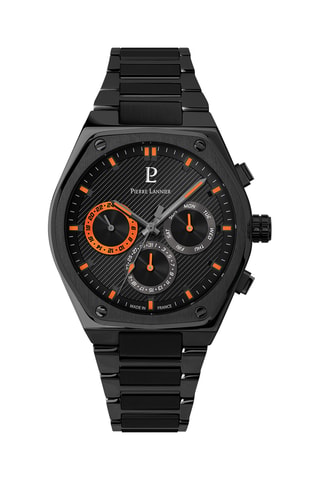 Reloj de cuarzo de acero - Negro
