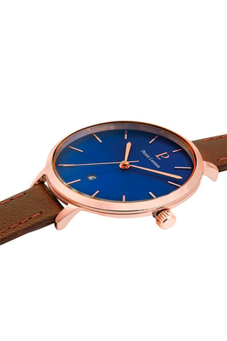 Reloj de cuarzo de piel Echo - Marrón y azul