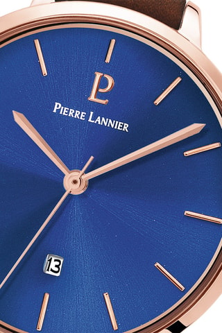 Reloj de cuarzo de piel Echo - Marrón y azul