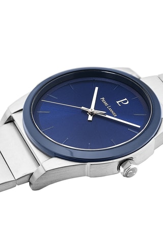 Reloj de cuarzo de acero Candide - Plateado y azul marino